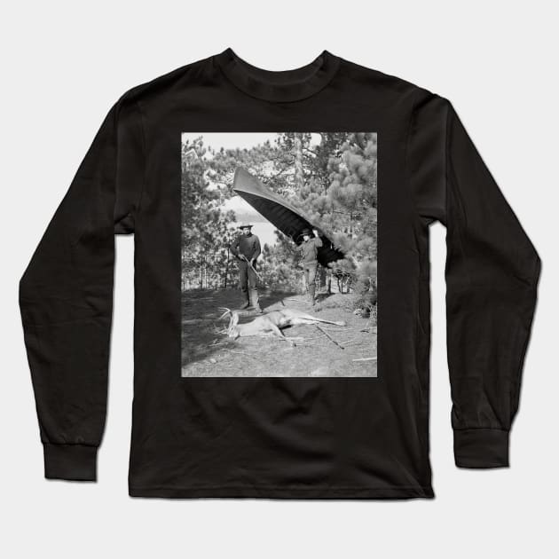 Hunting in the Adirondacks, 1902. Vintage Photo Long Sleeve T-Shirt by historyphoto